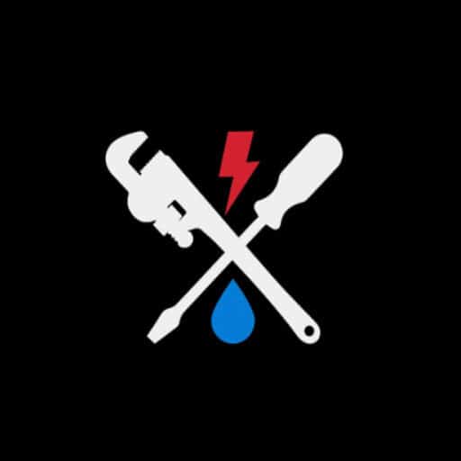 Crossed wrench and screwdriver with bolt and droplet